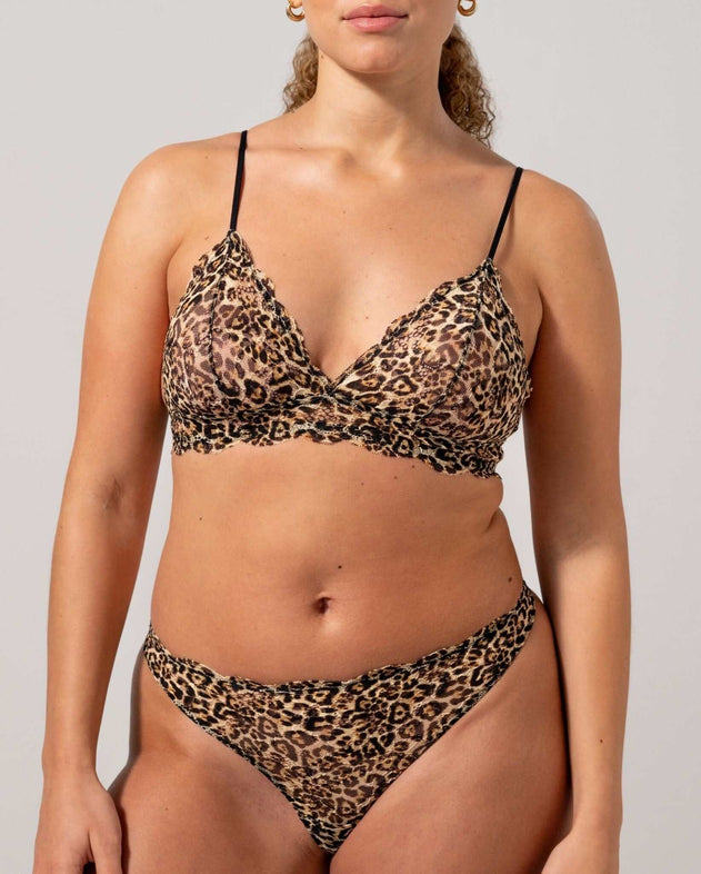 Lace Thong 3-Pack Leopard