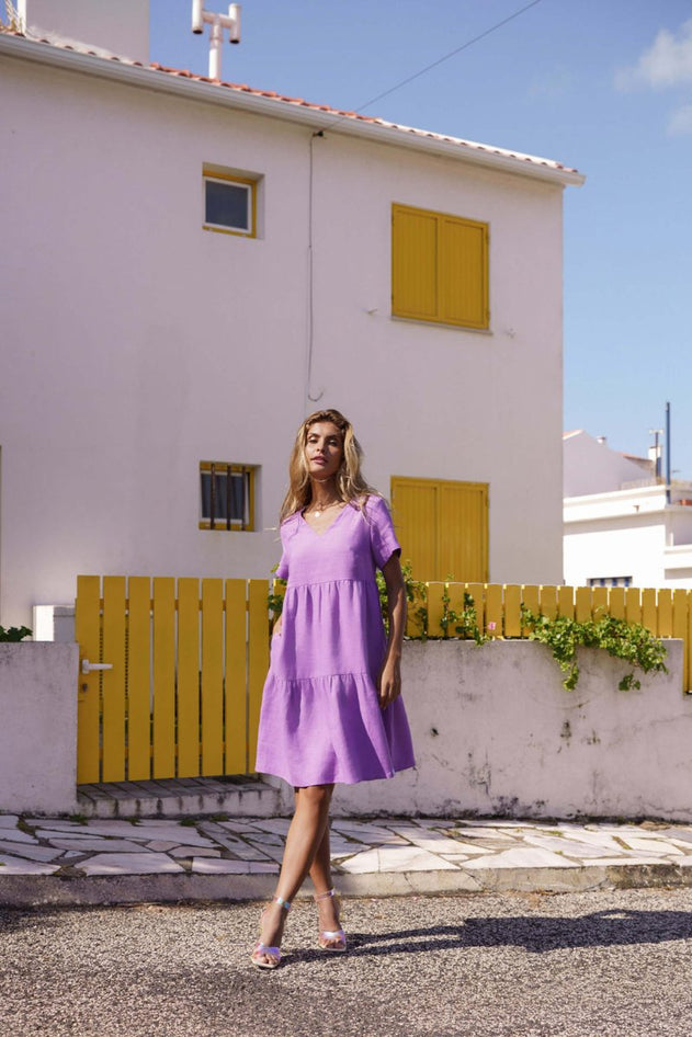 Linen Layered Dress Iris - IVALO.COM