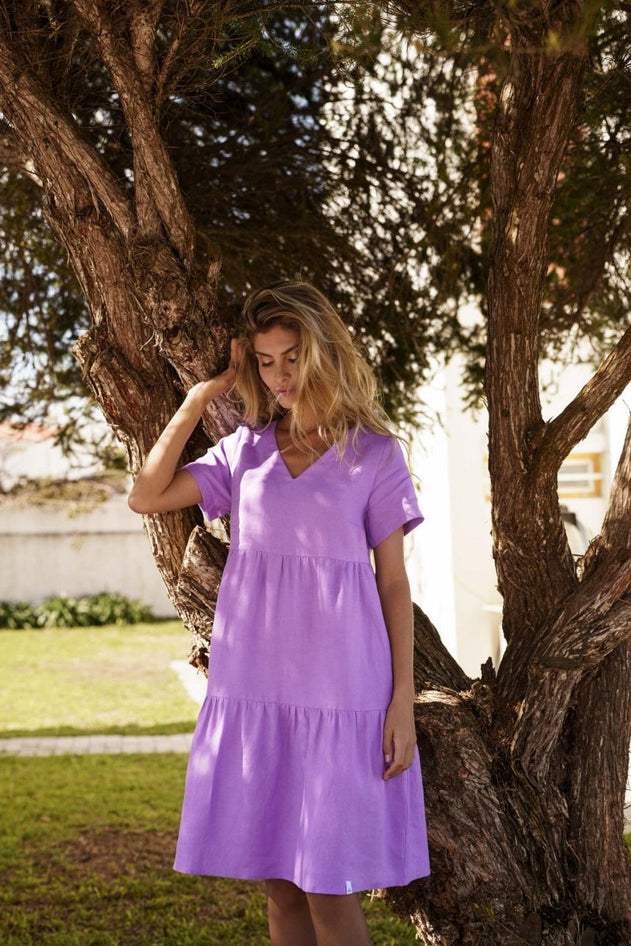 Linen Layered Dress Iris - IVALO.COM