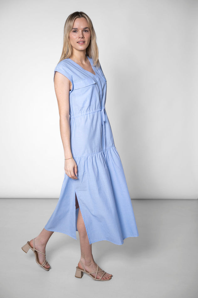 Sleeveless Tiered Dress Light Blue