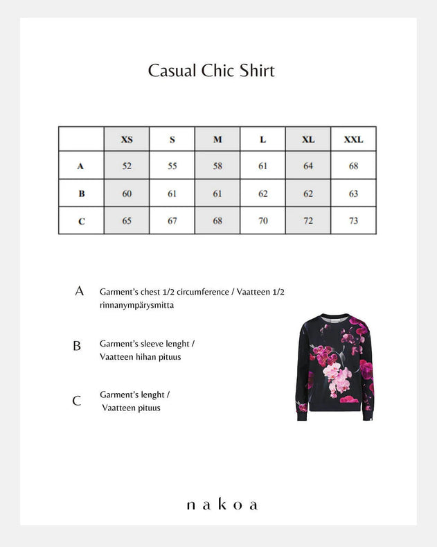 Casual Chic Printti Collegepaita Musta Orkidea
