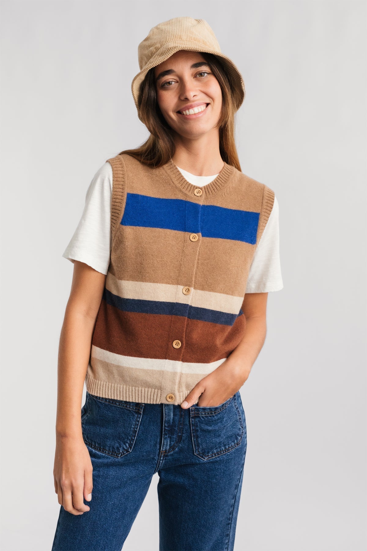 Murrisk Knitted Vest Stripes