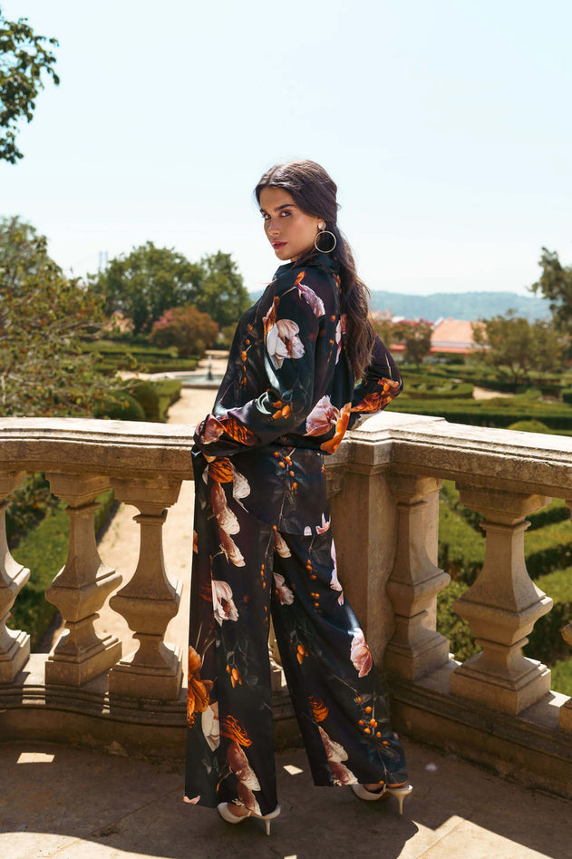 Chloe Button-Up Shirt Coppe Flower
