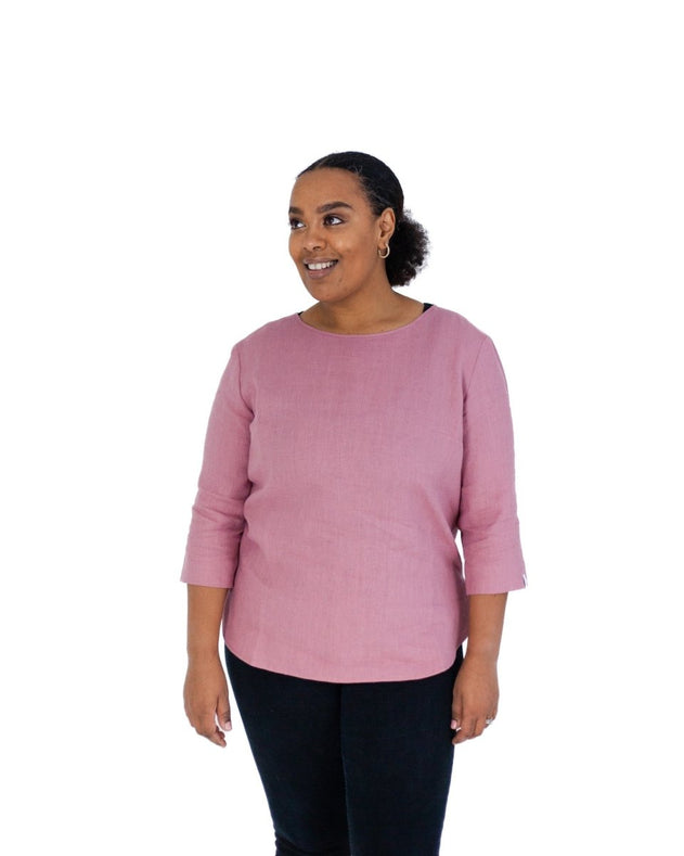 Classic Linen Blouse Old Rose - IVALO.COM