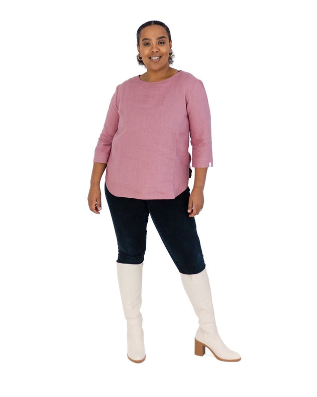 Classic Linen Blouse Old Rose - IVALO.COM