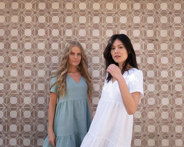 Linen Layer Dress Desert Sage Green - IVALO.COM
