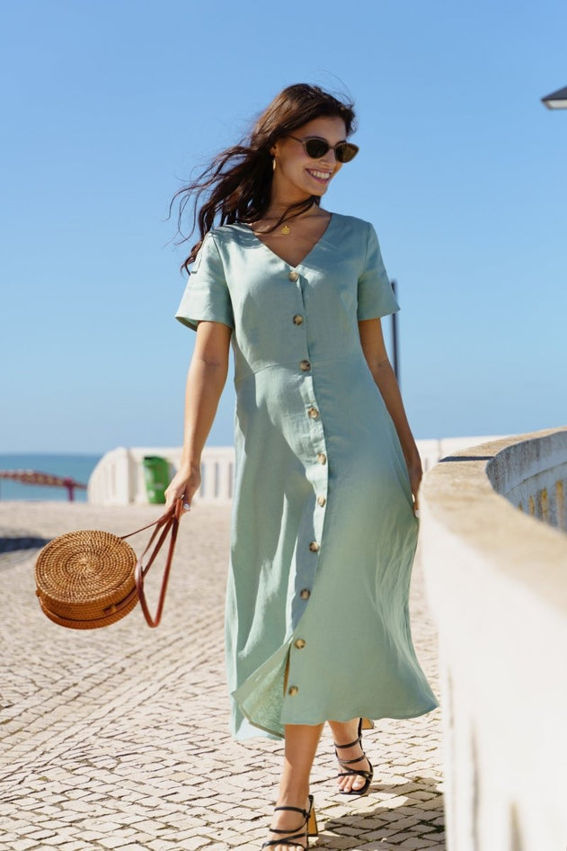 Penelope Dress Desert Sage Green - IVALO.COM