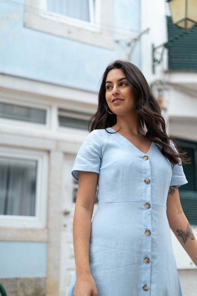 Penelope Dress Sky Blue - IVALO.COM