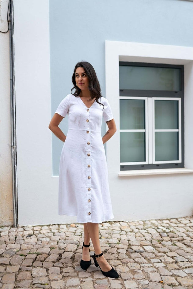 Penelope Dress Coconut Milk White - IVALO.COM