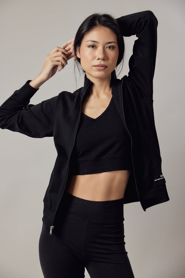 Women's High Neck Zip Up Sweatshirt