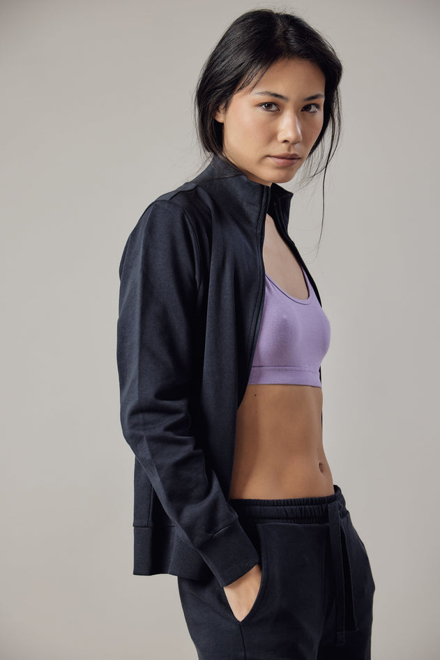 Women's High Neck Zip Up Sweatshirt