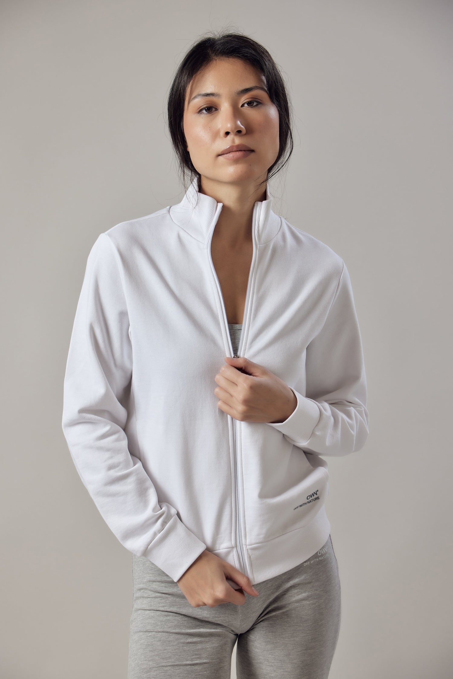 Women's High Neck Zip Up Sweatshirt