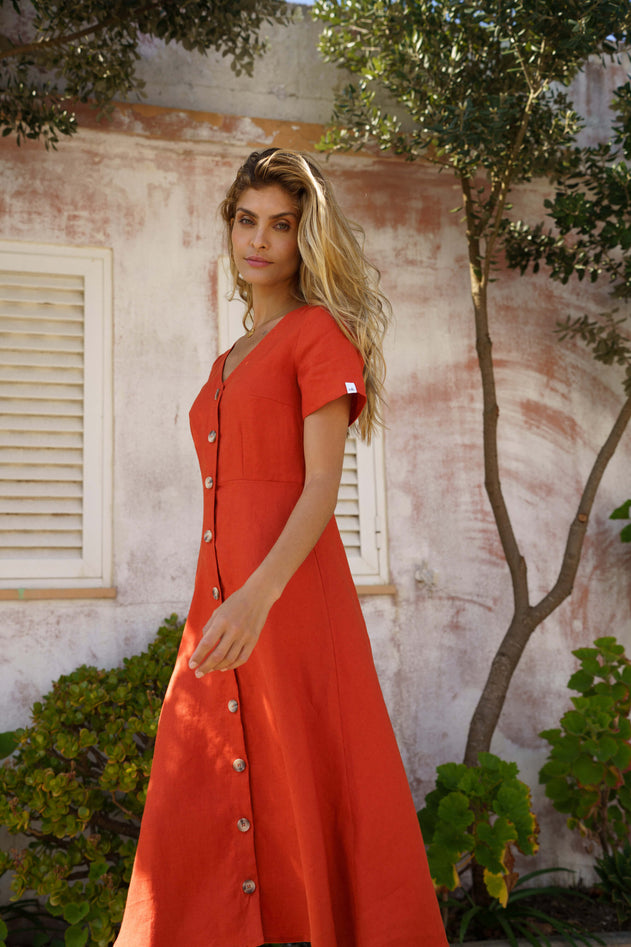 Penelope Dress Burnt Orange