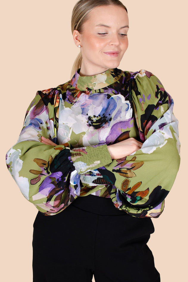 Puff Blouse Olive Anemone