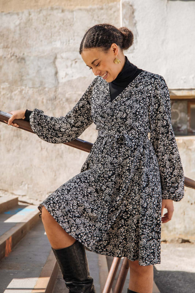 Rib Rollneck Long Sleeve Black