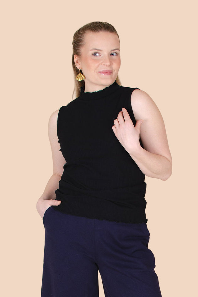 Rib Top Black