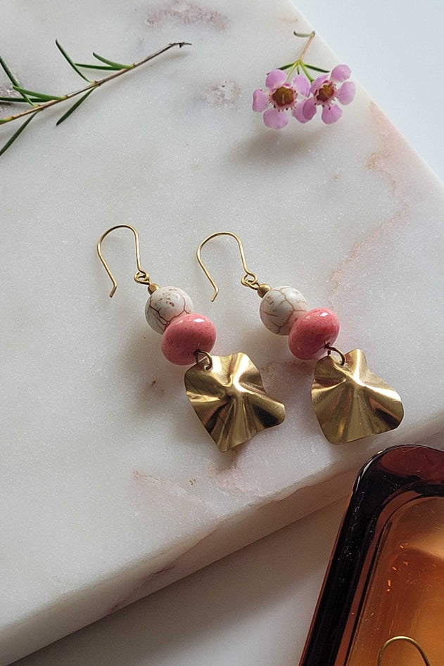 Sara Earrings Pink/Gold