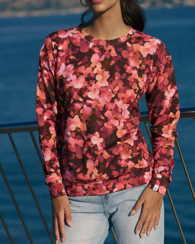 Casual Chic Print Shirt Scarlet Petals - IVALO.COM
