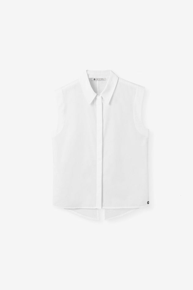 Blouse With A Back Slit White