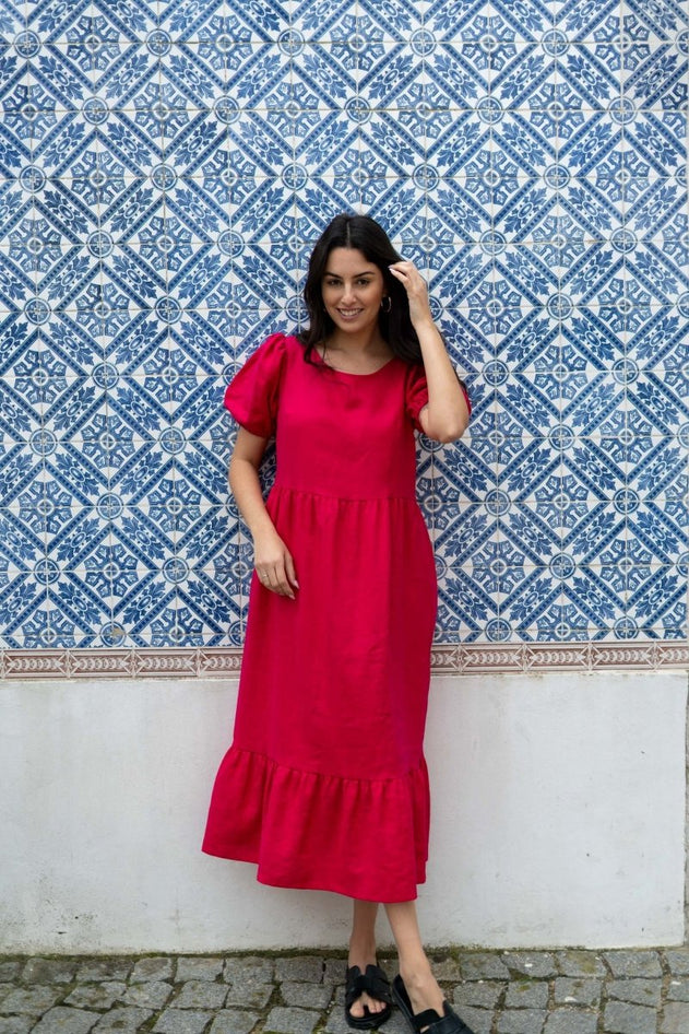 Astrid Dress Peacock Pink - IVALO.COM