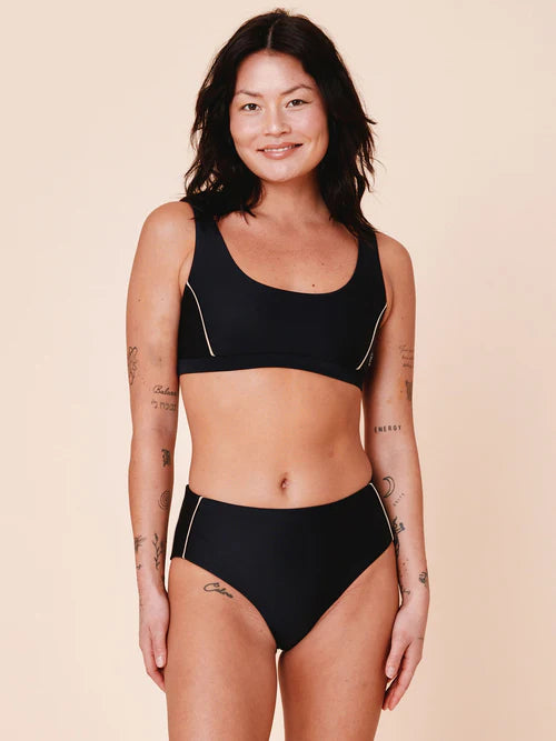 Ubud Colorblock Highwaisted Bikini Bottom Nero