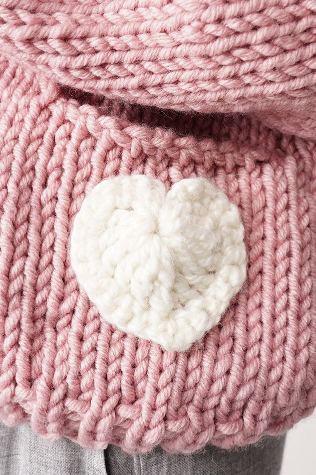 Hand Made Heart Neuletakki Vaaleanpunainen