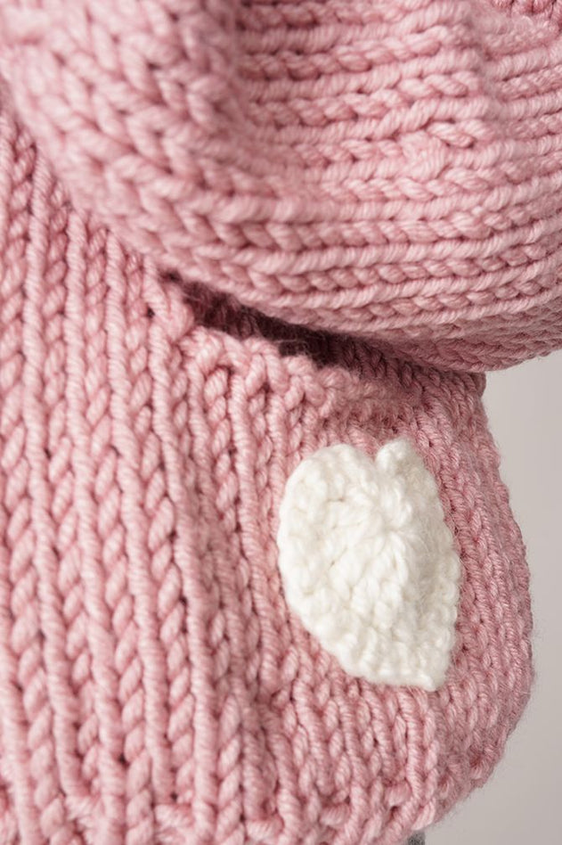 Hand Made Heart Neuletakki Vaaleanpunainen