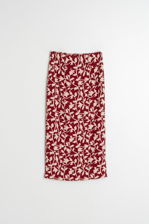 Viscose Pencil Skirt Red