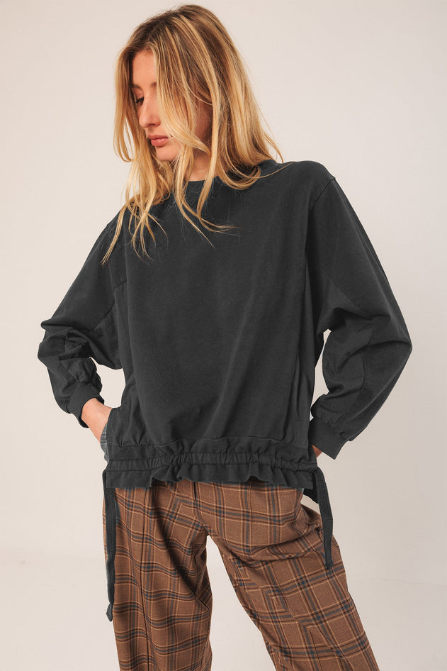 Cotton Terry Looped Sweatshirt Anthracite