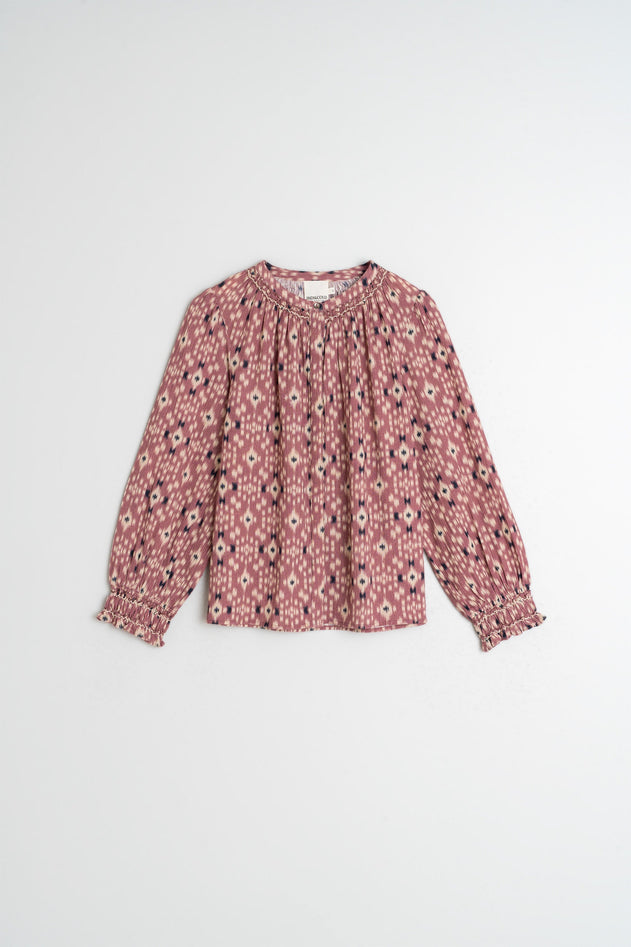 Ikat Print Shirt Red