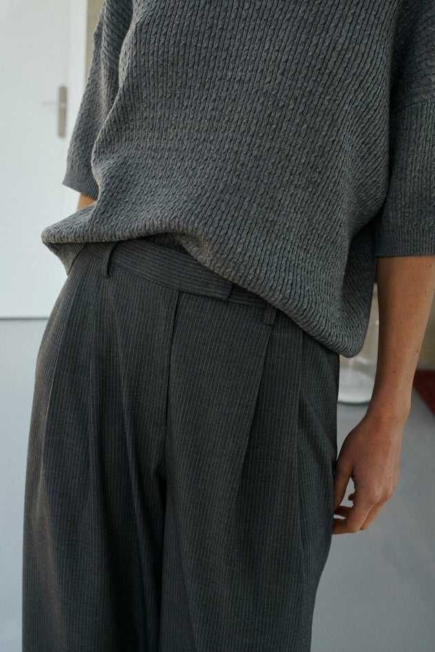 Tailored Pleated Pants Marengo