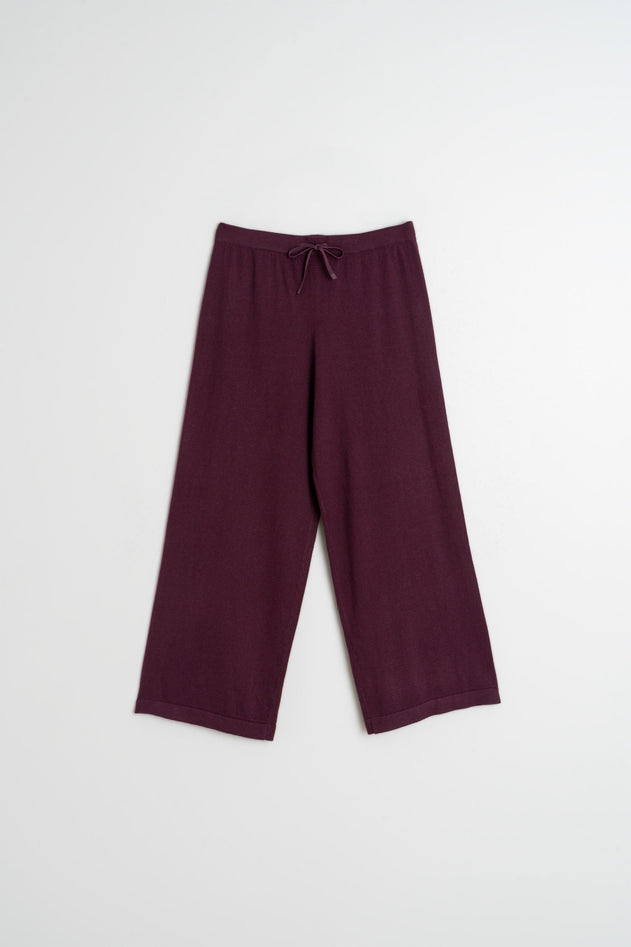 Wide-Knit Pants Purple
