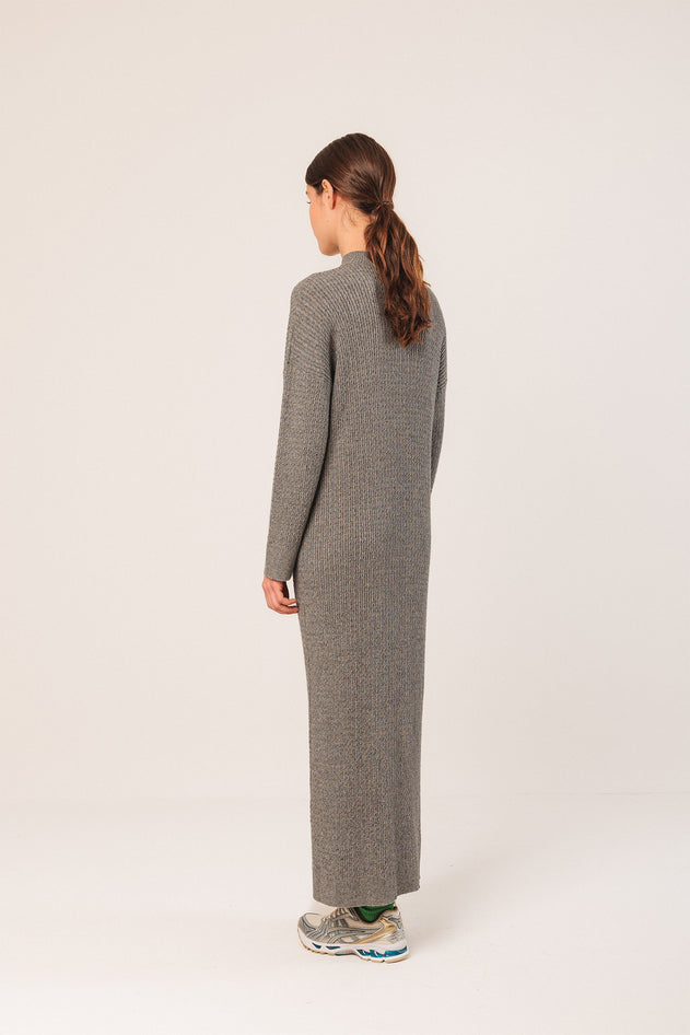 Wide Cable Knit Dress Grey