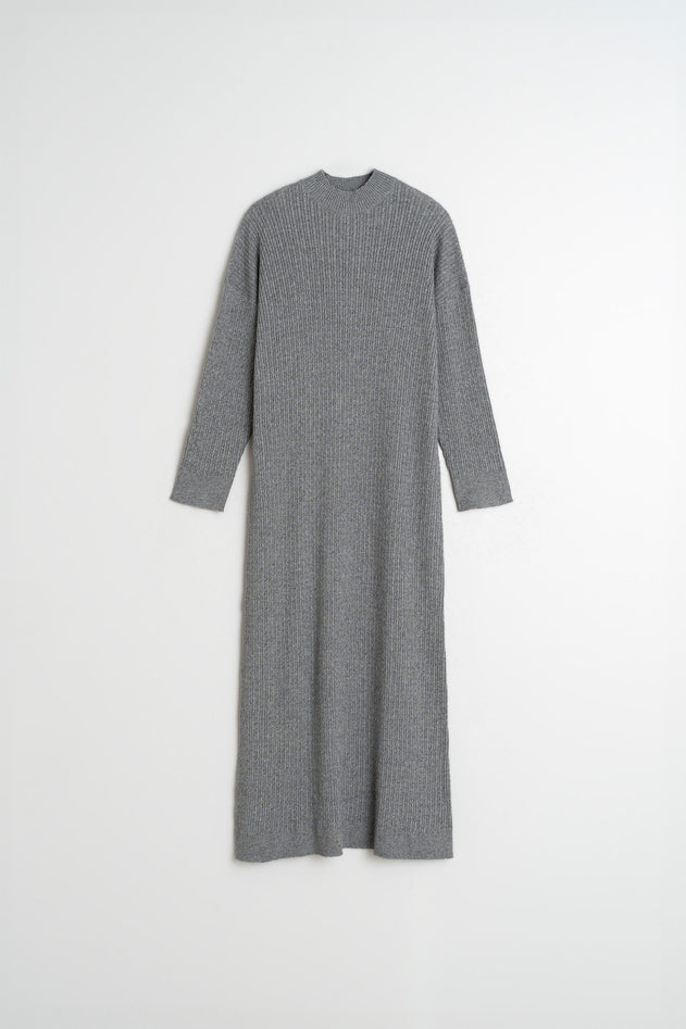 Wide Cable Knit Dress Grey