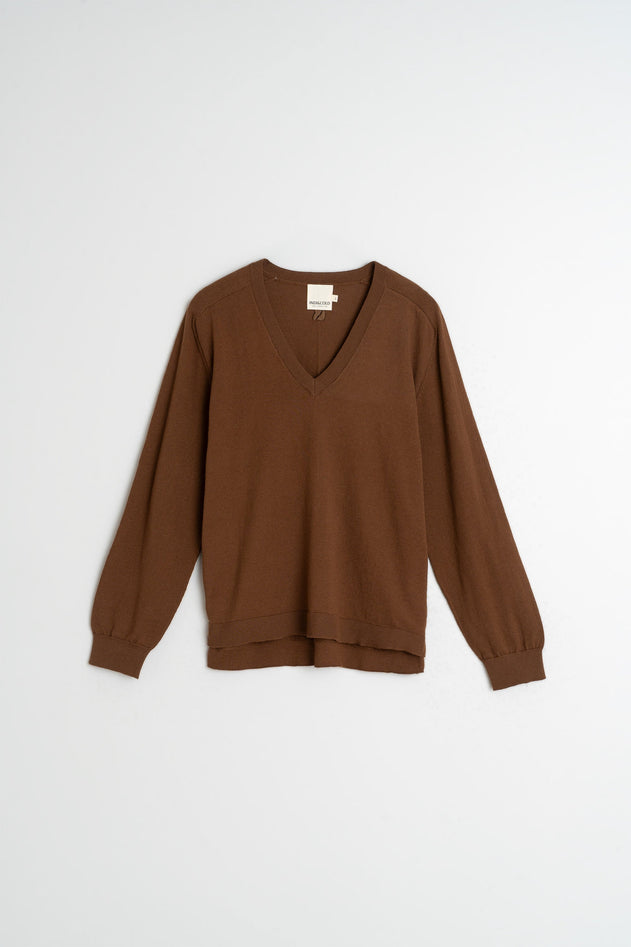 Basic Cotton Sweater Brown