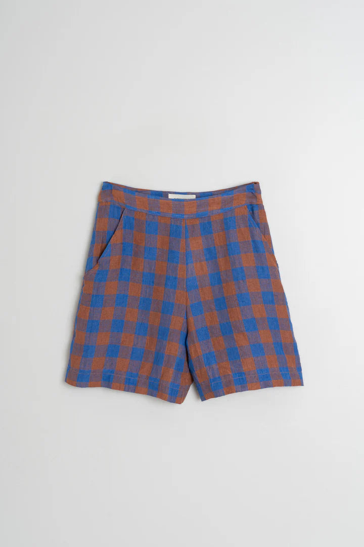 Retro Vichy Shorts Klein Blue