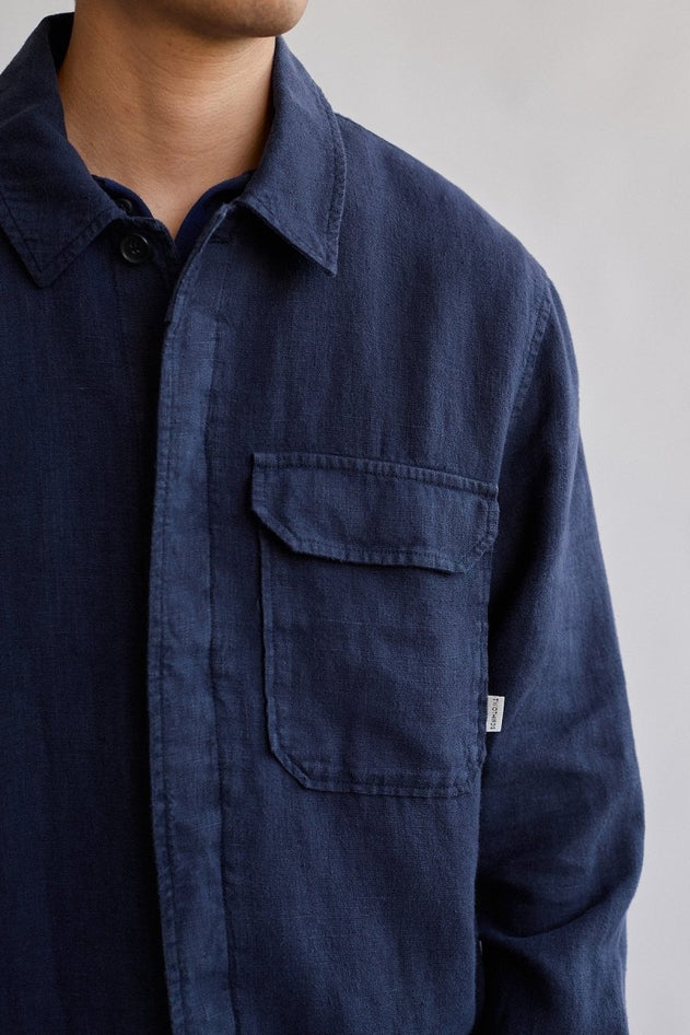 Walpole Overshirt Navy Blue - IVALO.COM