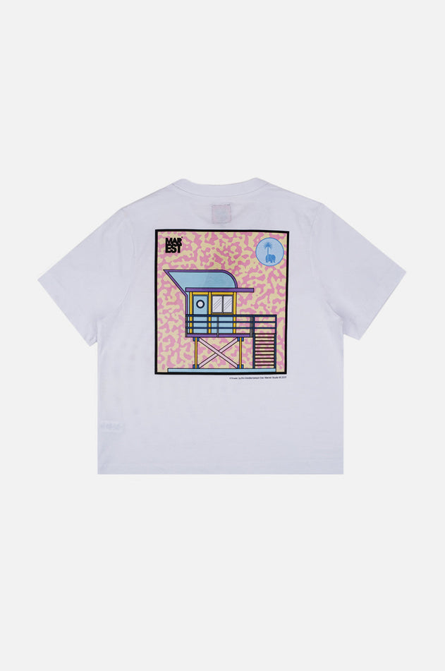 Antonyo Marest x Trendsplant Naisten Art Hut T-Paita Valkoinen