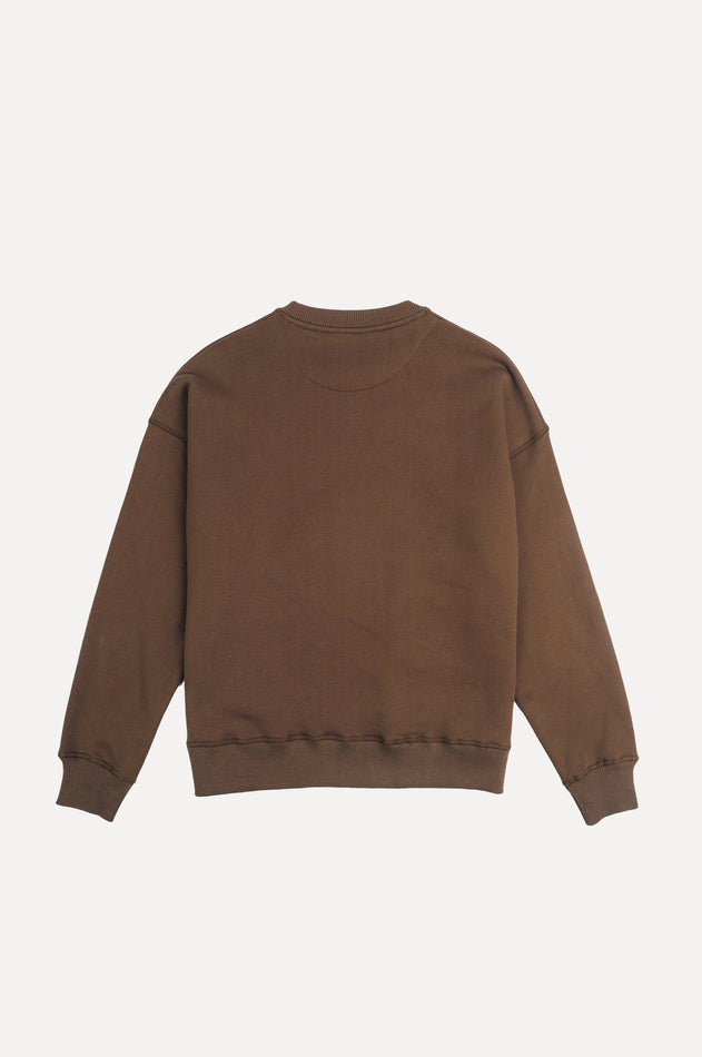 Naisten Orgaaninen Essential Oversized Collegepaita Kaakaonruskea