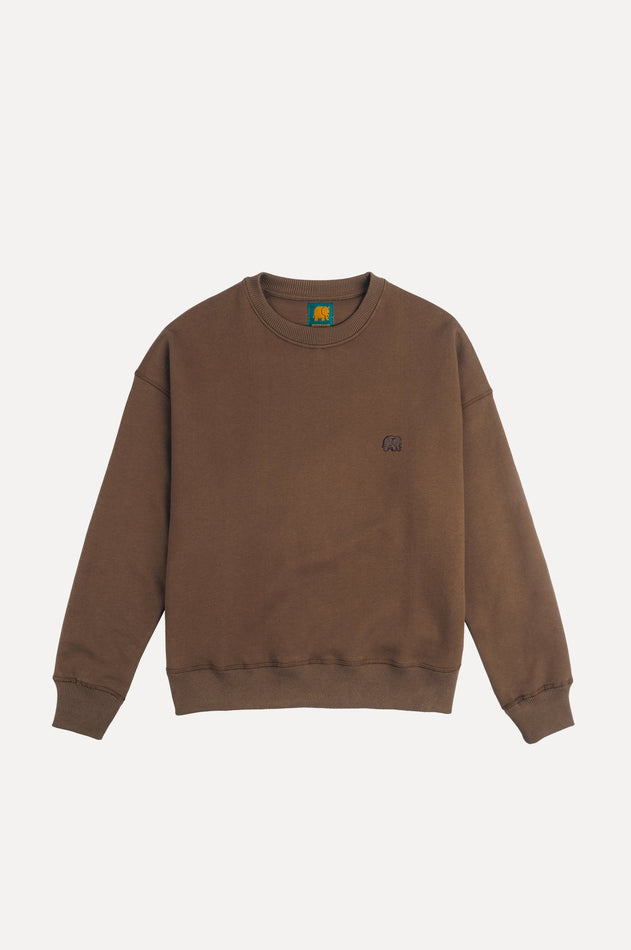 Naisten Orgaaninen Essential Oversized Collegepaita Kaakaonruskea