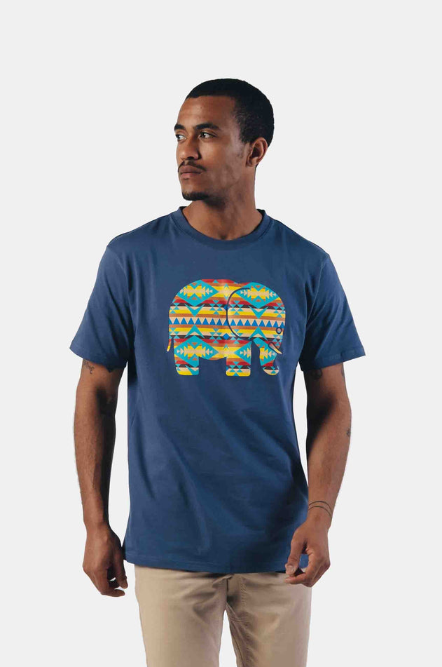 Navajo Orgaaninen Klassinen T-Paita Sininen