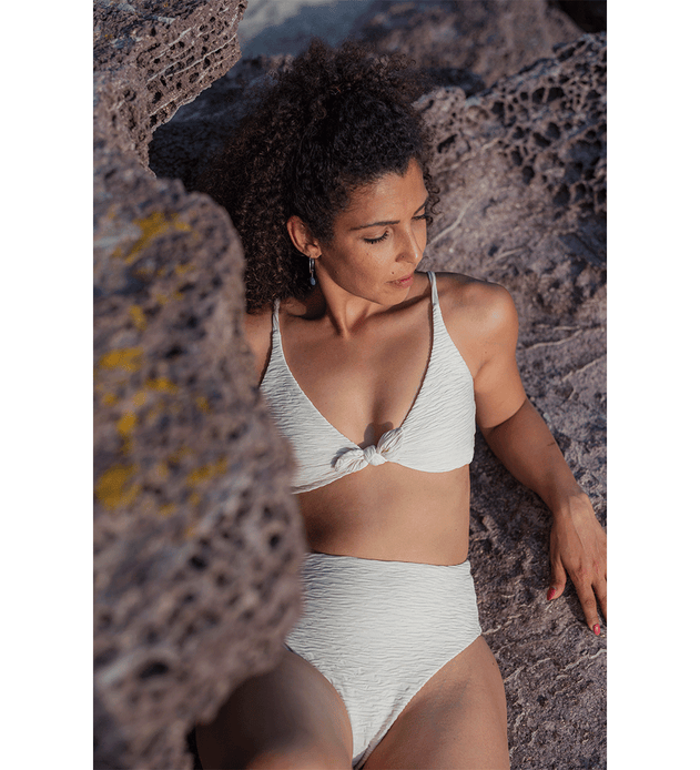 Jacquard Leona + Skyline High Bikini Set Cream