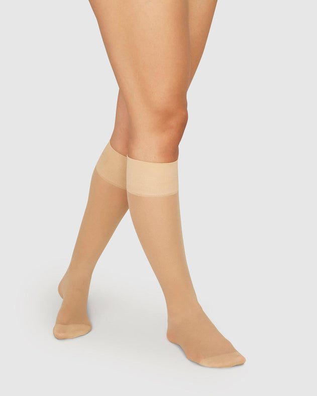 Elin Premium Polvisukat 2-Pack Beige