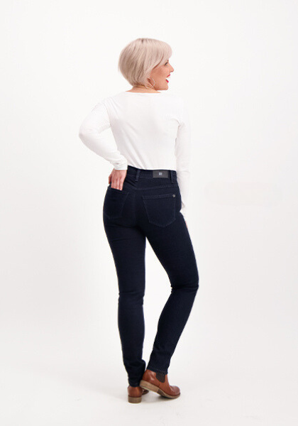 Suzie Strech Skinny Farkut Tummansininen