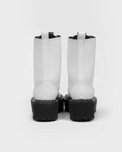 Worker Monster Cactus Leather Boots White