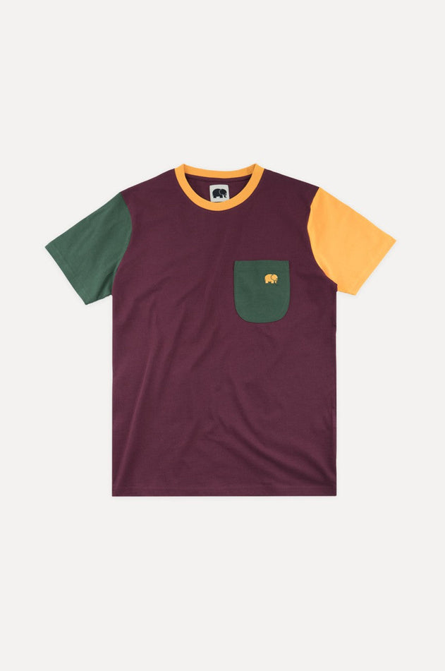 Trendsplant Luomupuuvilla Taskullinen T-Paita Burgundy