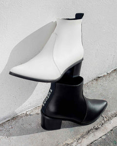 Swan No.1 Nopal Cactus Leather Boots White