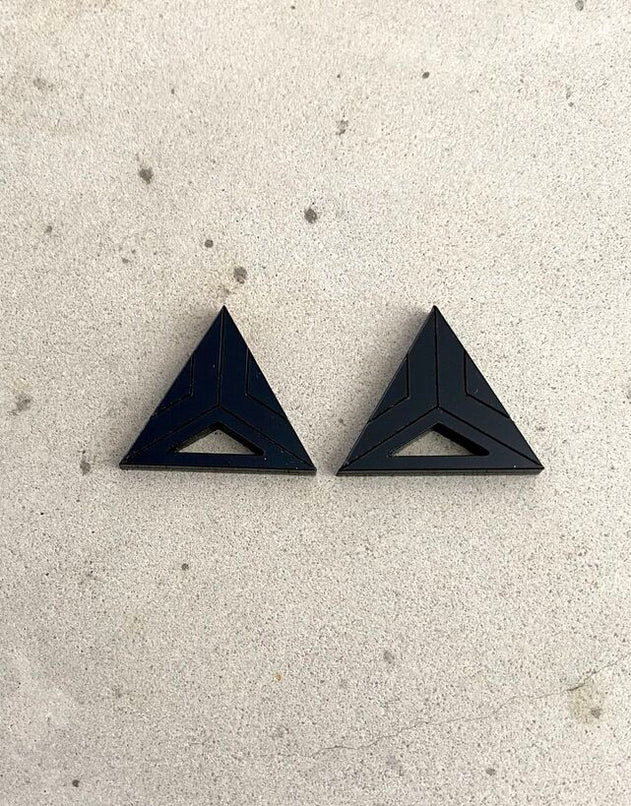 Triangle Earrings Black