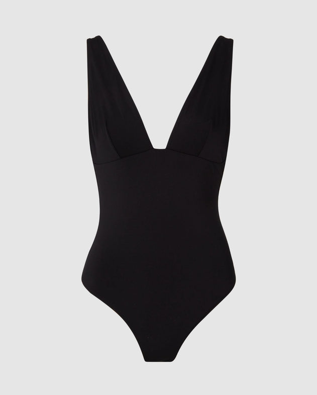 Plunge Swimsuit Black