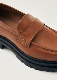 Obsidian Leather Loafers Brown